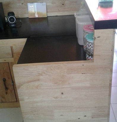 Wood Counter L Shaped 2 Levels