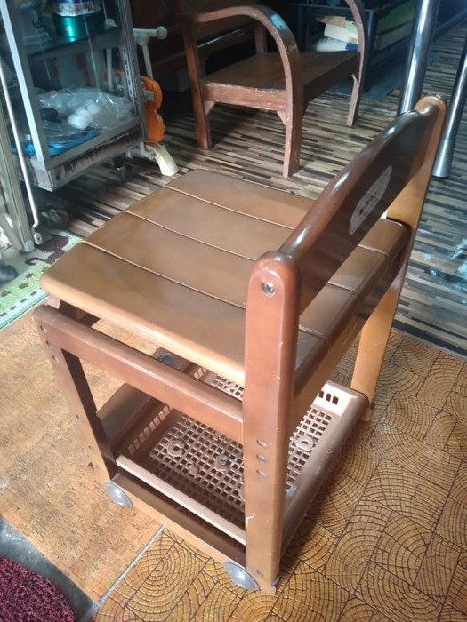 Japanese Multi-purpose Wooden Chair, Teak Chair Gl